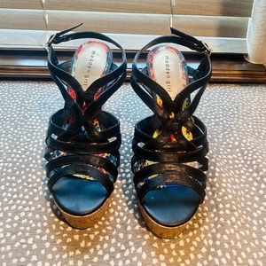 Madden Girl Black Wedge Sandals